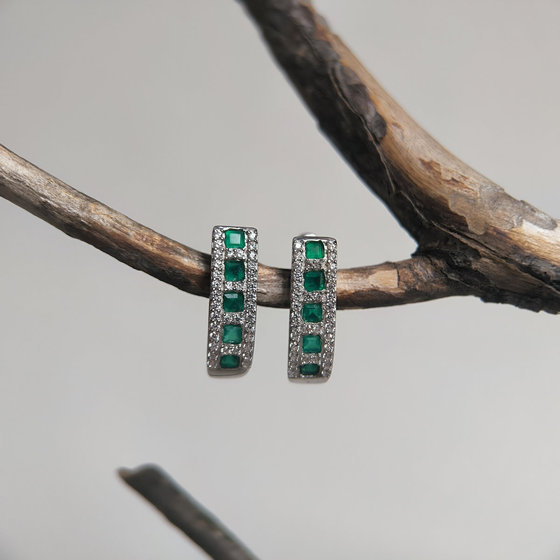 Серебряные серьги с агатом 1.31ct