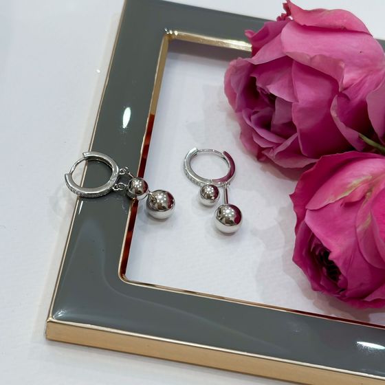 Silver Earrings with Fianites