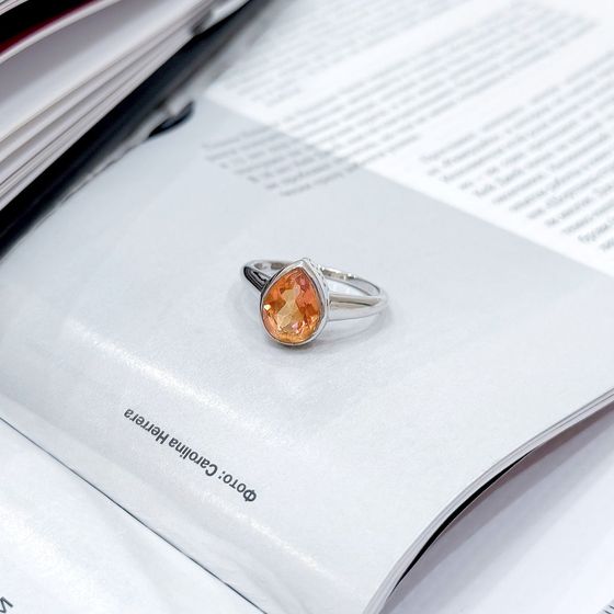 Срібна каблучка із золотим кварцом 1.787ct