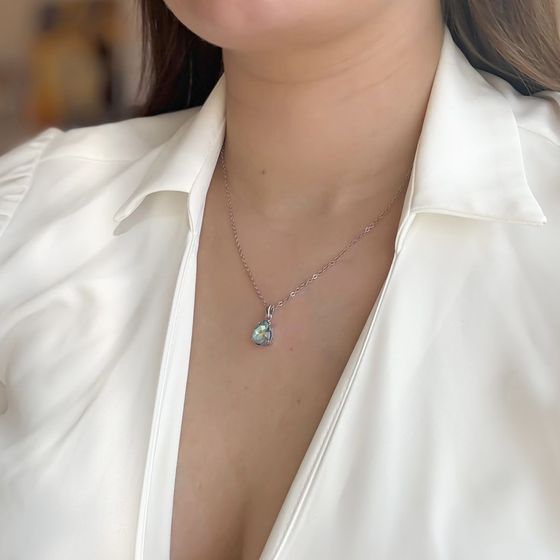 Серебряная подвеска с мистик топазом 2.9ct