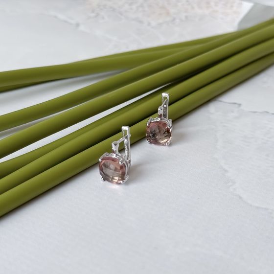 Серебряные серьги с султанитом 5.465ct