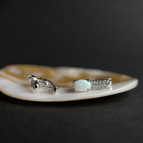 Серебряные серьги с опалом 0.883ct