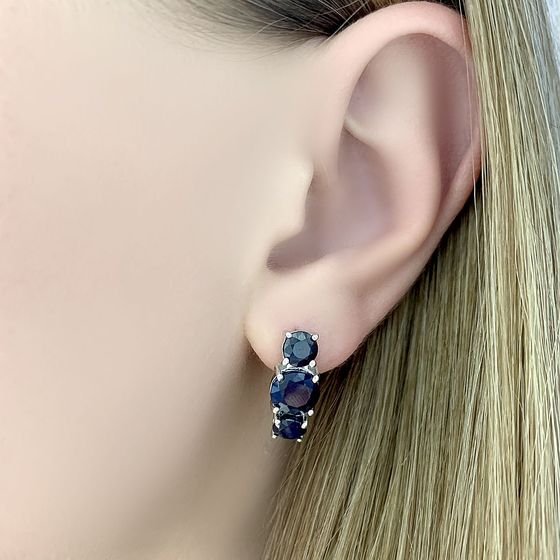 Серебряные серьги с сапфиром 5.983ct