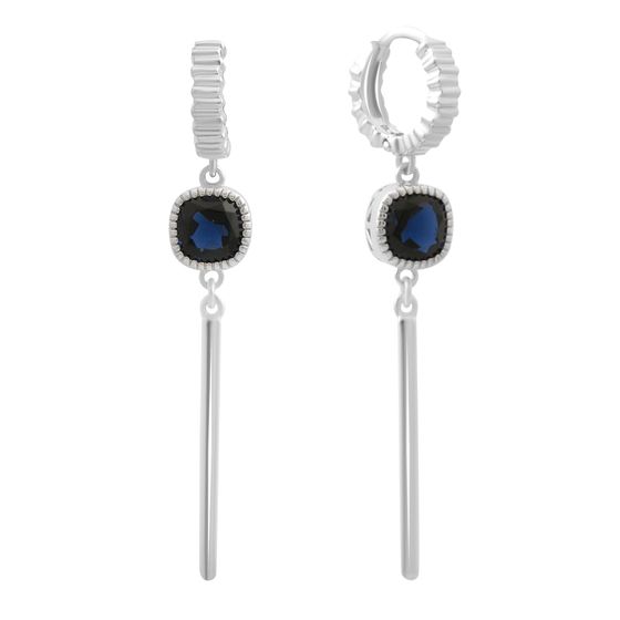 Silver earrings with sapphire nano 1.86ct
