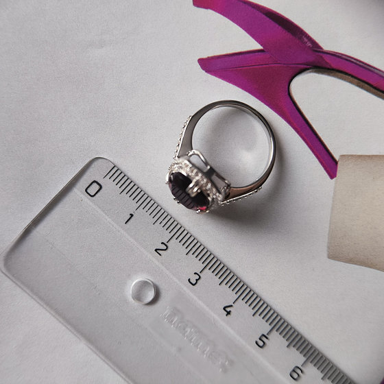 Серебряное кольцо с гранатом nano 4.798ct