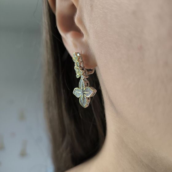 Silver Earrings with Fianites