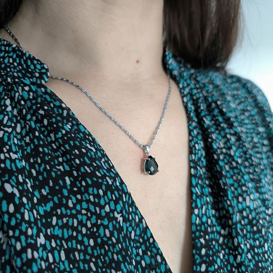 Серебряная подвеска с топазом Лондон Блю 3.2ct