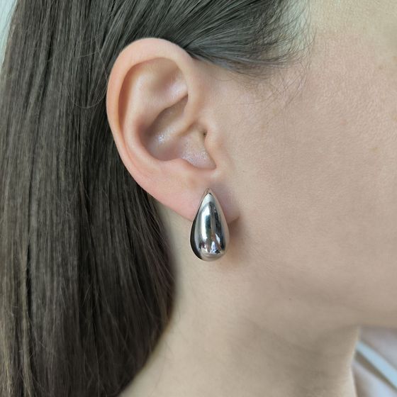 Silver earrings without stones