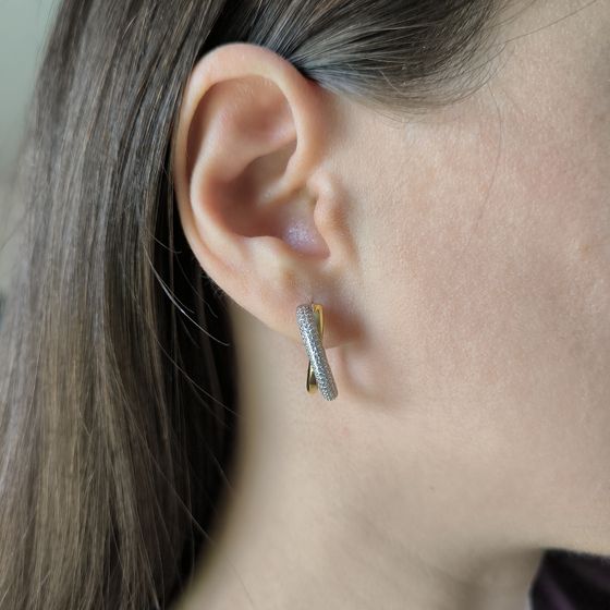 Silver Earrings with Fianites