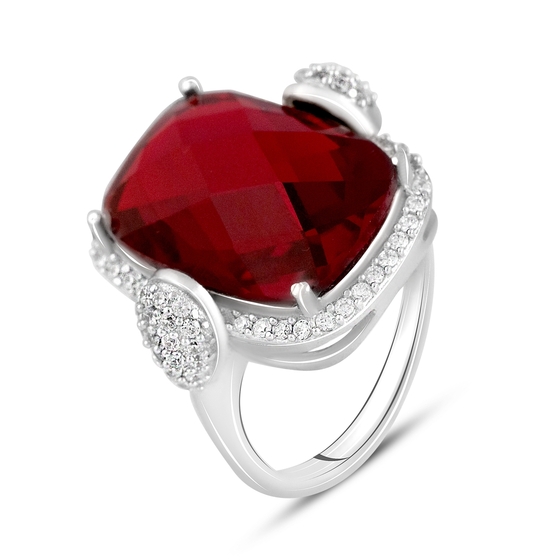 Срібна каблучка з рубіном nano 4.22ct