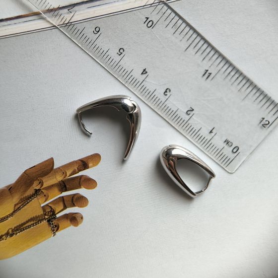 Silver earrings without stones