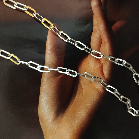 Silver necklace without stones