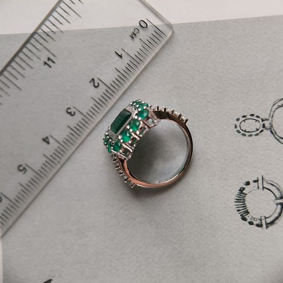 Серебряное кольцо с агатом 3.958ct