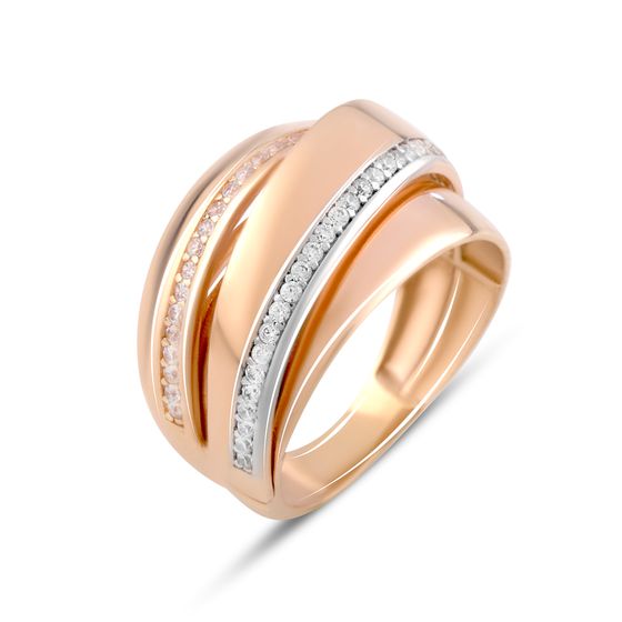 Золотое кольцо с фианитами 0.35ct