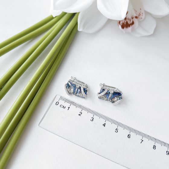 Silver earrings with mystic topaz 21.949ct