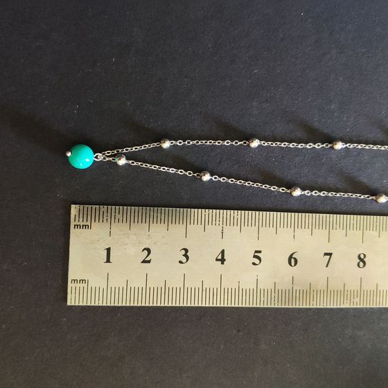 Silver necklace with turquoise