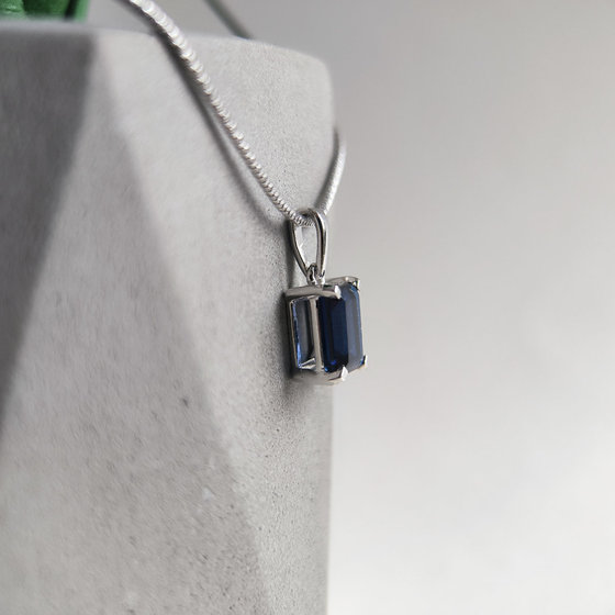 Срібна підвіска з сапфіром nano 1.26ct