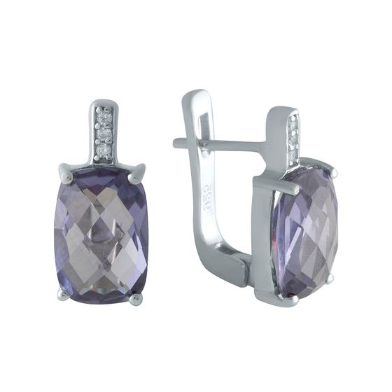 Серебряные серьги с александритом 10.375ct