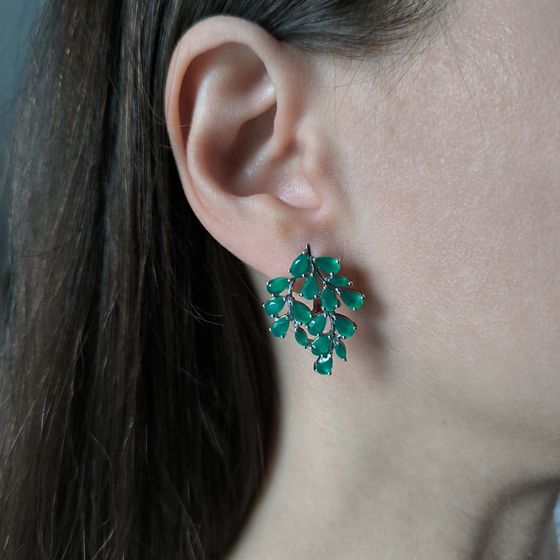 Серебряные серьги с агатом 5.675ct