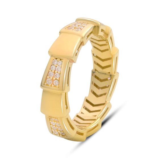 Gold ring with 0.56 ct cubic zirconia