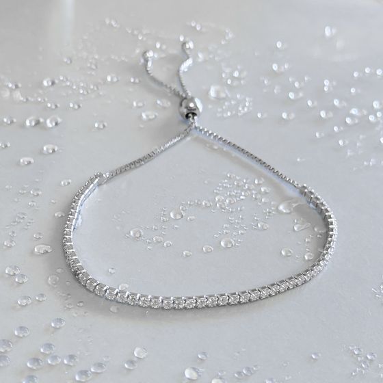 %ВидПокрытияПадеже2% серебряный браслет с фианитами