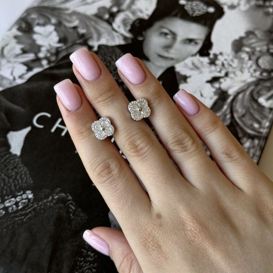 Silver Earrings with Fianites