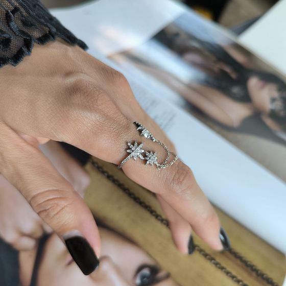 Серебряное кольцо с фианитами