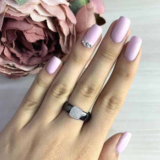 Silver ring with ceramics