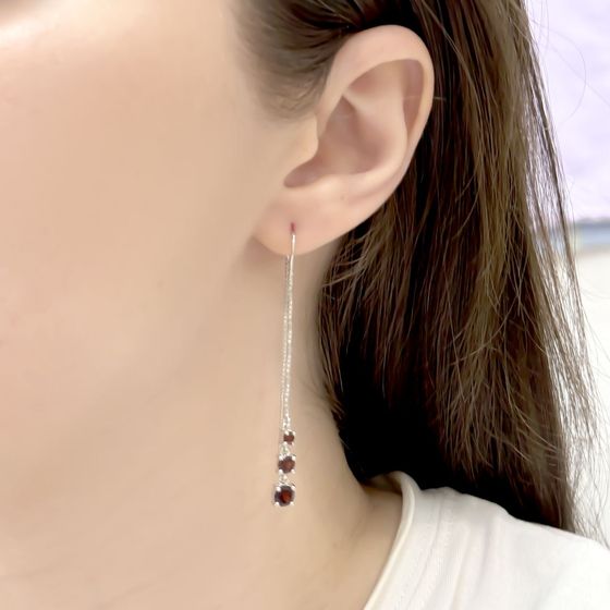 Срібні сережки з гранатом 2.105ct