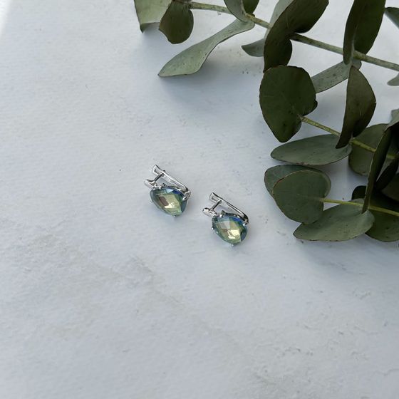 Серебряные серьги с мистик топазом 5.8ct
