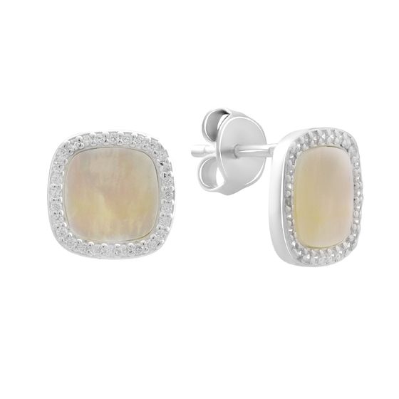 Silver earrings with mother-of-pearl