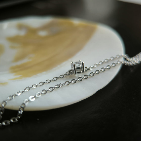 Silver anklet with cubic zirconia