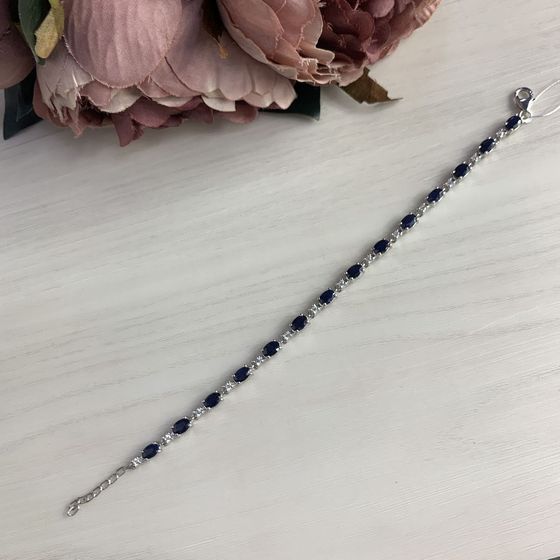 Серебряный браслет с сапфиром 7.906ct