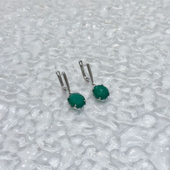Серебряные серьги с агатом 8.435ct