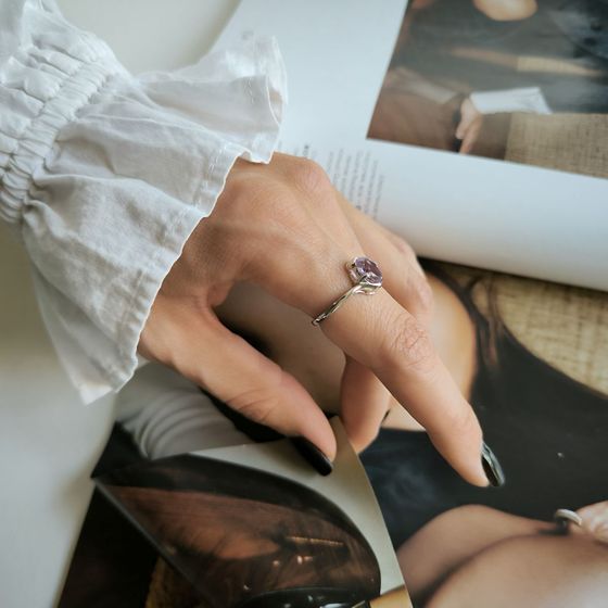 Серебряное кольцо с аметистом 1.025ct
