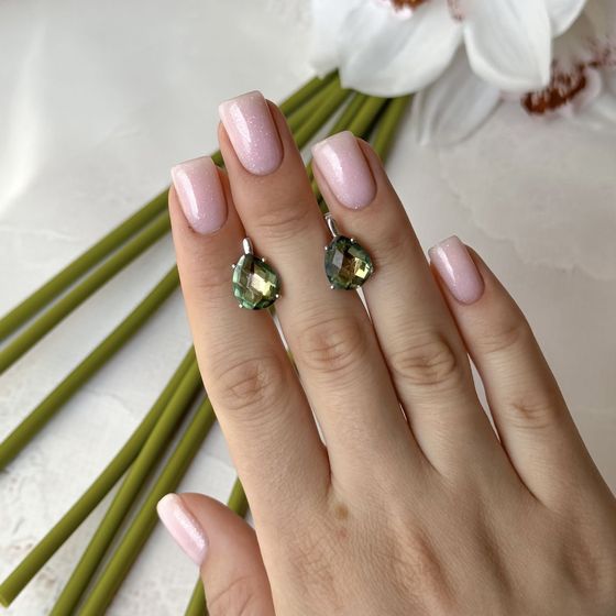 Серебряные серьги с мистик топазом 5.8ct