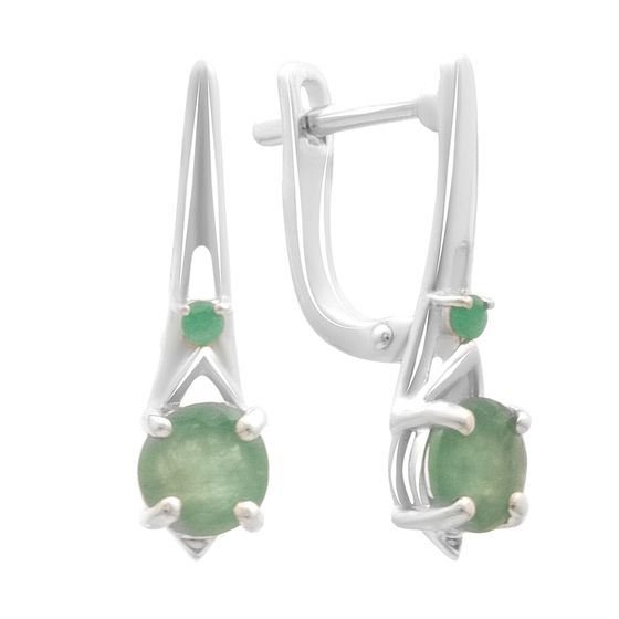 Срібні сережки зі смарагдом 1.632ct