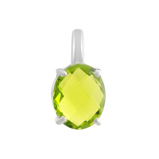 Silver pendant with a 2.338-carat chrysolite