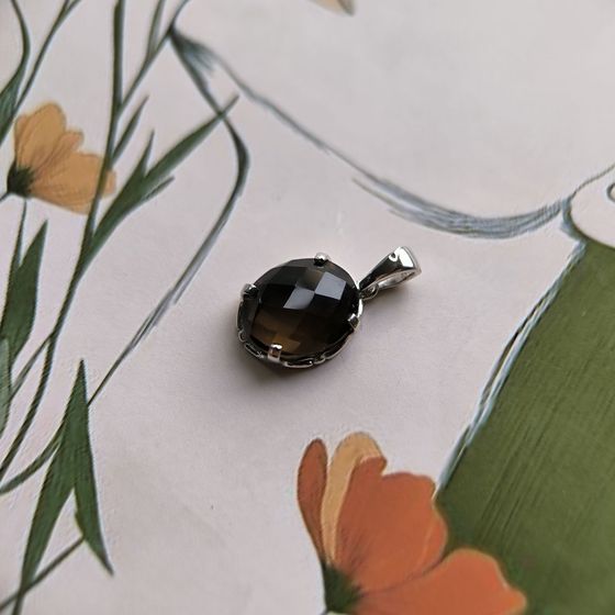 Серебряная подвеска с раухтопазом (дымчатым кварцем) 4.387ct