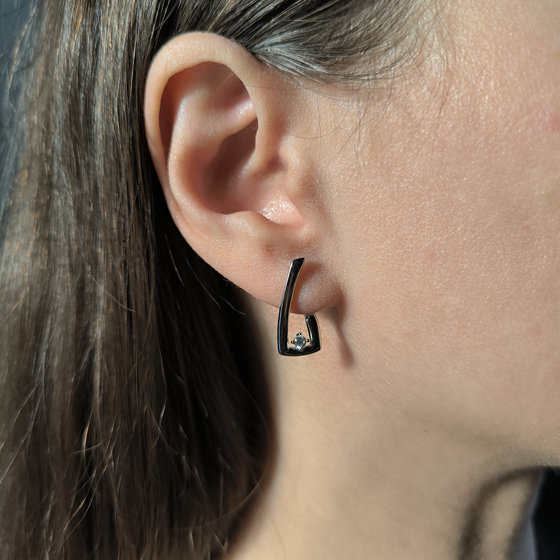 Серебряные серьги с фианитами