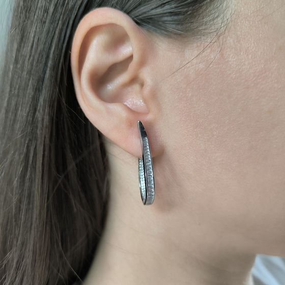 Silver Earrings with Fianites