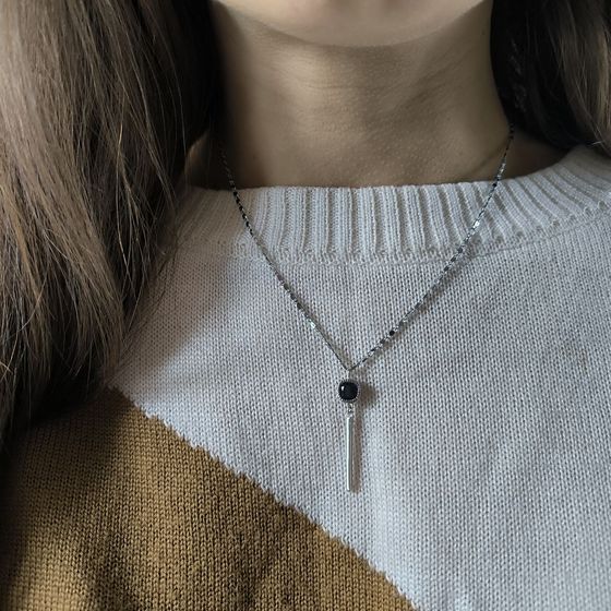 Silver pendant with sapphire nano 0.93ct