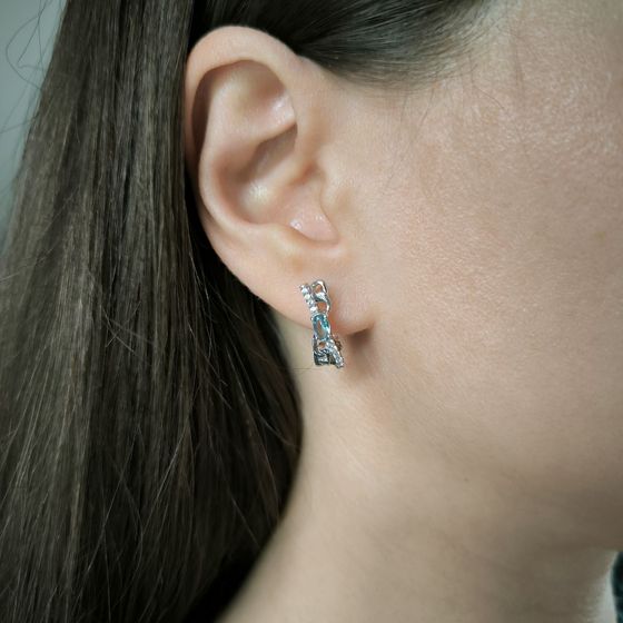 Серебряные серьги с топазом Лондон Блю 0.638ct