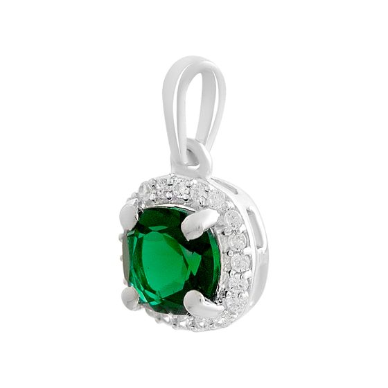 Серебряная подвеска с изумрудом nano 1.115ct