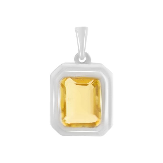 Серебряная подвеска с цитрином nano 3ct