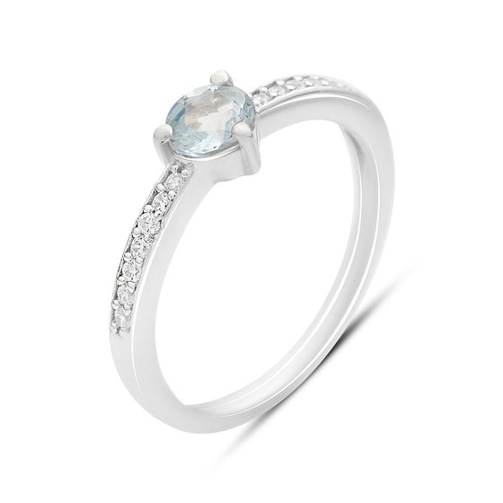 Sterling silver ring with topaz 0.749ct, phianites