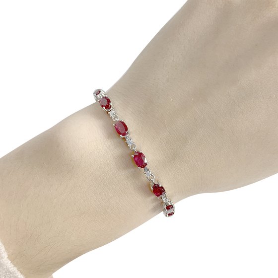 Серебряный браслет с рубином 9.017ct