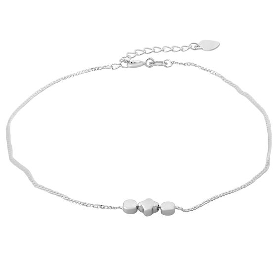 Silver leg bracelet without stones