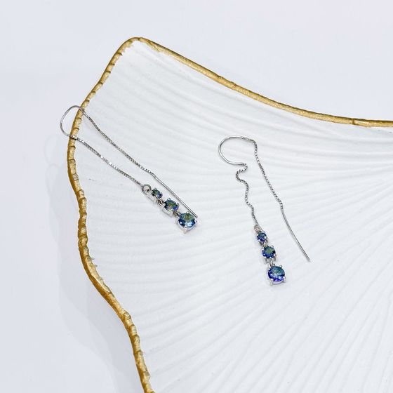 Срібні сережки з містик топазом 1.413ct