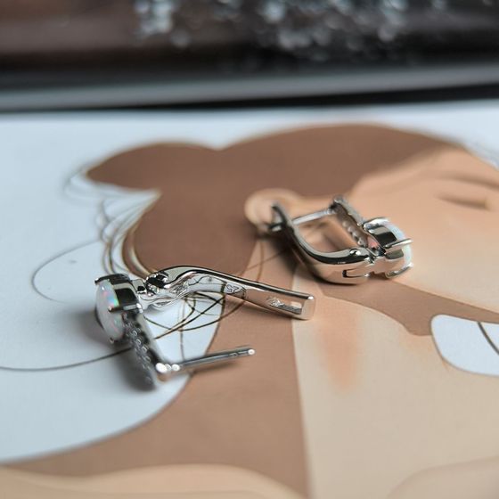 Серебряные серьги с опалом 0.883ct